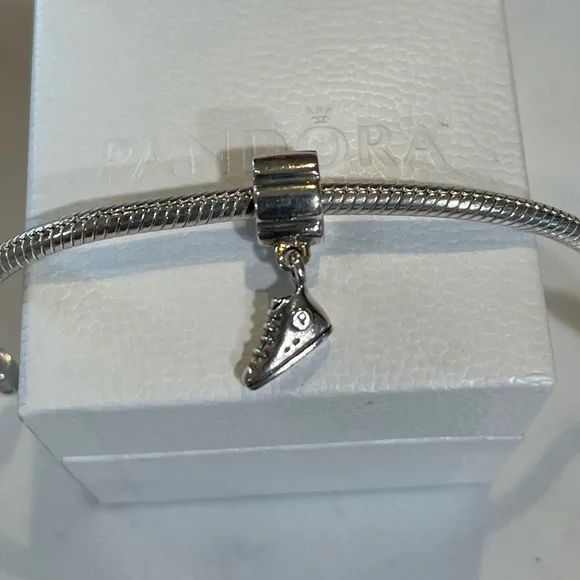 Authentic Pandora sneaker tennis shoe chuck Converse dangle charm Sterling - Picture 5 of 5